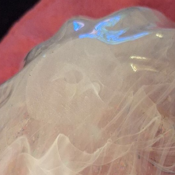 MURANO WHITE SWIRL ART GLASS OVAL BOWL SCALLOPED EDGE GROUND BOTTOM NEW - Picture 5 of 7